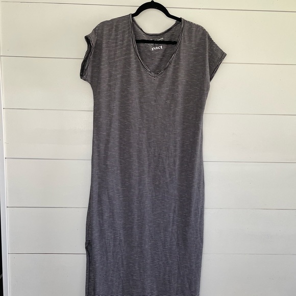 Pact Sustainable Organic Cotton Striped Market Maxi Dress - Picture 2 of 8